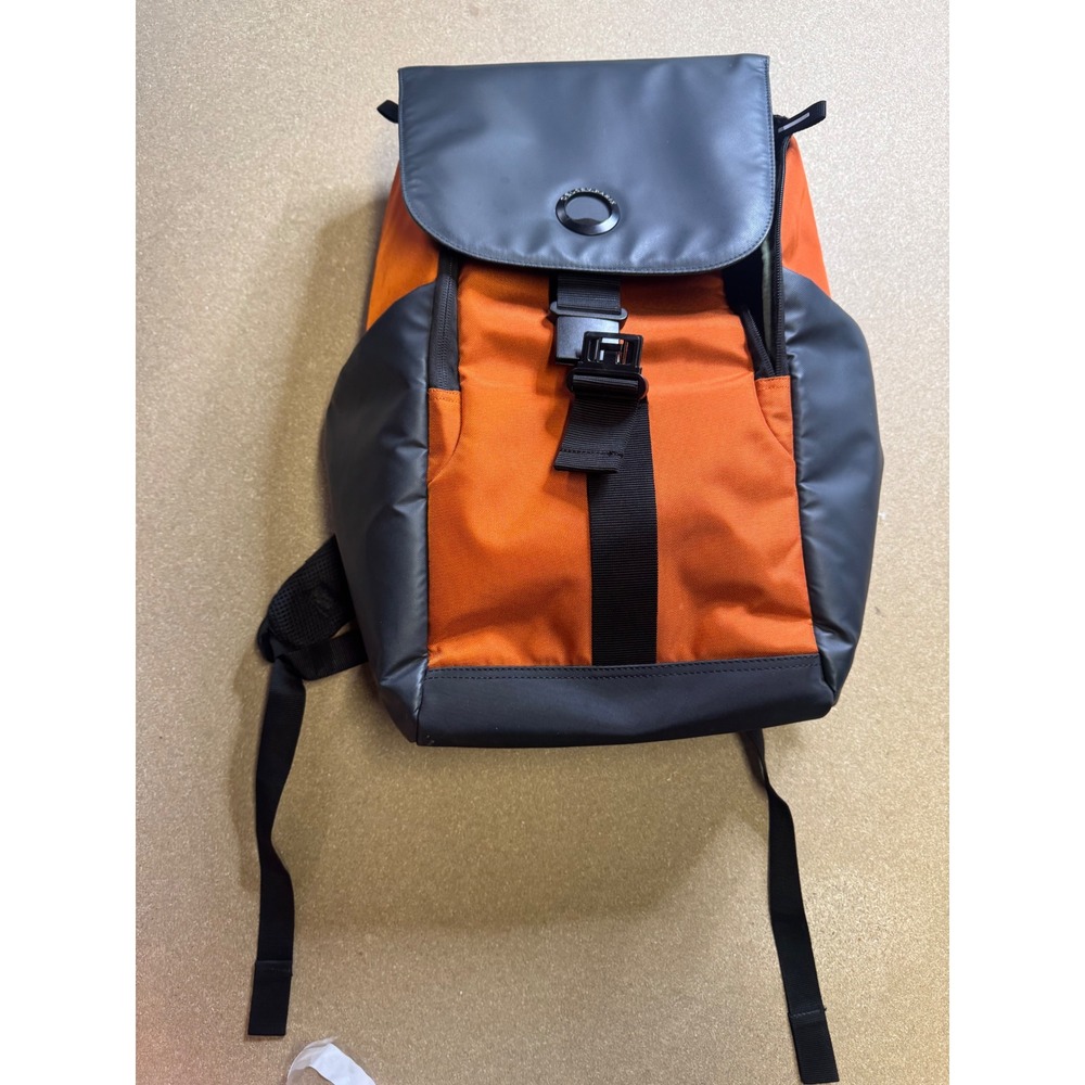 Delsey Orange Gray Tech Backpack Water Resistant Laptop Travel School Bag FLAW.